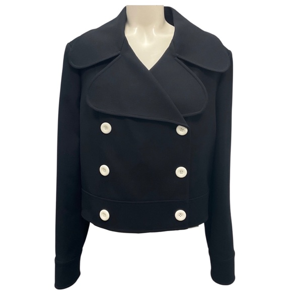 MICHAEL KORS COLLECTION BLACK RESORT 2015 CROPPED JACKET - Picture 1 of 5